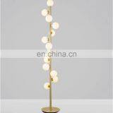 Home Standing Light Decorative Indoor Glass Ball Floor Lamp Luxury Gold Wrought Iron Floor Lamp