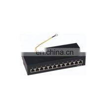 Black CAT5E CAT6 CAT6A 8 12 24 PORT STP Patch Panel for RJ45 Kestone Jack thumbnail-3
