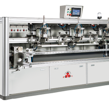 Automatic Shuttle Transfer Plastic Glass Bottle Packaging Screen Printing Machine on Wine Glass