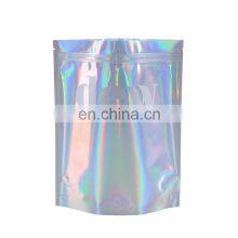 One Side Transparent Custom Resealable Hologram Packaging Small Zipper Lock Mylar Hologram Bags thumbnail-5