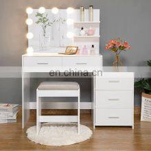 Bedroom Furniture Vanity Modern Dressing Table With 10 LED Lights Mirror