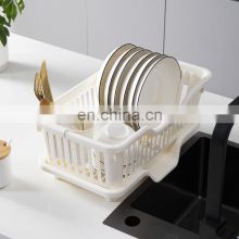 Wholesale kitchen dish sink caddy drainer dishwasher plate storage holders racks cutlery basket plastic storage drain baskets