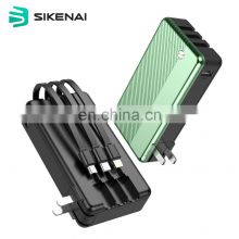 Sikenai With charger Cable 10000 mah Power bank Portable Mini Power Bank 10000mah