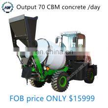 HW Automatic Self Loading Concrete Truck Mixer thumbnail-2