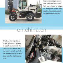 All Terrain Cheap Chinese Lifting Tire 4 Wheel 3 Ton Diesel Forklift Truck Farming Tractor With Forklift thumbnail-3