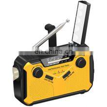 Outdoor NOAA weather AM FM radio portable SOS emergency flashlight solar base radio multiple band