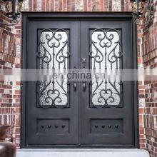 Impact Resistant Front Best Security Wrought Iron Custom Double Swing Door thumbnail-5