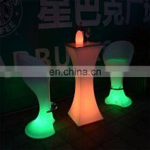 Outdoor PE Plastic Led Lighted Furniture Bar Rgb Color Flashing Led Table and Chiars Event Led Furniture Funny Bar Stool Rentals thumbnail-5
