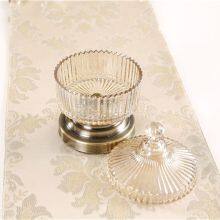 Wholesale Luxury Vintage Crystal Colorful Glass Candy Jars Storage Jar Candle Container With Lid For Festival Use thumbnail-3