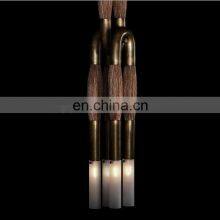 Hot Selling Metal Brass Light Living Room Hotel Ceiling Home Decoration Lighting Horsehair Pendant Lighting thumbnail-4