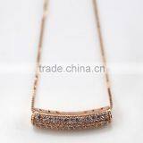 Simple Design New Model Hollow Rose Gold Plated Pipe Pendant Necklace Fashion Jewelry With Box Chain for Wholesale thumbnail-2