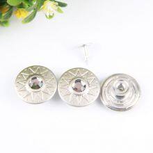 Denim Button Jeans Clothes Engraved Brass and Rivet Jeans Jacket Logo Custom Metal Buttons for Denim Jeans With Diamond thumbnail-2