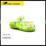 Lady's floral pattern lemon green beach shoe