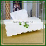 Polyester Tissue Box Cover Embroidered Wtih Clover on Satin Fabric thumbnail-2