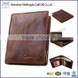 Top Grade Unique Design Handmade Genuine Leather Men's Rfid Wallet thumbnail-1