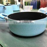 Sky Blue Auminum Non-stick Press Marble Coating Stock Cooking Sauce Pasta Noodle Milk Pot thumbnail-1