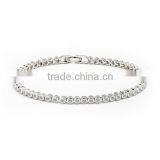 Round Stone Top Quality Clear AAA Cubic Zircon Charm Tennis Bracelet for Women Bridal Jewelry