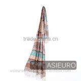 Acrylic Stripe Shawl For Ladies Scarf , BSCI and SEDEX Approved