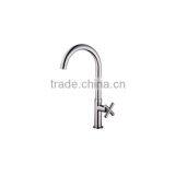 Gooseneck Brass Chrome Finish Cold Water Tap Deck Mounted Water Faucets Sanitary Ware