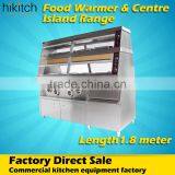 Restaurant commercial freestanding 1.8m food warmer showcase with centre island worktable