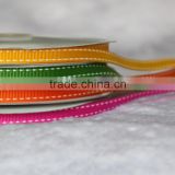 Colorful double side stitching grosgrain ribbon for decorations