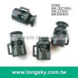 (#ST0641) cord hole 4mm small mini double hole mug look cord stopper with slot garment accessory