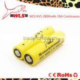 Wholesale 2800mah Wls Kv5 18650 70a Continous Discharge High Drain Battery Flat Top thumbnail-2