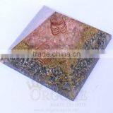 Rose Quartz Orgonite Aluminium Layer Pyramid With Crystal Point : Wholesale Orgonite Products thumbnail-1