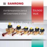 Sanrong 2 Way 1-1/8 ODF Solenoid Valve With 220v AC Coil, 1098/7 1099/9 Castel Brass Solenoid Valve for HFC CFC HCFC