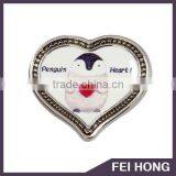 Custom Design Heart Shape Metal Pin Badges With Various Printing Color