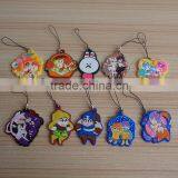 Custom 10 Designs 2D PVC Mobile Charms With Black Strap thumbnail-1