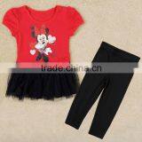 (FG5608) Sweet Girls Two Pieces Sets With Dress and Pant Kids Comfortable Clothes Little Girls Fall Sets thumbnail-1