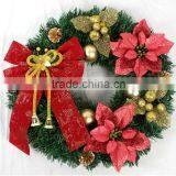 24" Unlit Pine And Ornament Christmas Wreath With Flower