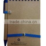 Recycled notebook/environmental notebook/spiral notebook with elastic,Wenzhou