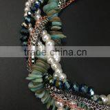 European And American Big Crystal Shell Multilayer Woven Exaggerated Pendant Necklace thumbnail-4