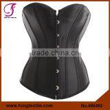 400401 Woman Sexy Satin Solid Plus Size Steel Boned Corsets UK thumbnail-3