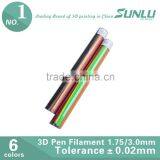 CE approved 3.0mm PLA 3d pen refill filament 3d printer filament