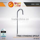 84cm Tall Polished Silver Brass Luxury Free Standing Bath Spout