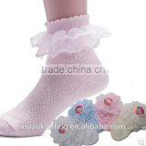 pink cotton with lace cuff sexy young girl socks