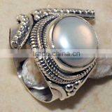 925 Sterling Silver Pearl Cocktail Ring thumbnail-1