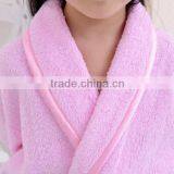 Kids Children Bathrobe 100% Terry Cotton Bathrobe Pink Color With Border thumbnail-1
