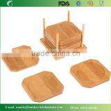 Natural Bamboo Coasters Set of 7 in Holder, Tableware Mats, Bamboo Cup Mats thumbnail-2