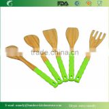 Bamboo Kitchen Utensil set with Silicone Handle