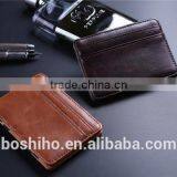 Hot Wholesale Vintage Genuine Leather Magic Slim Wallet id Business Card Holder