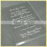 Customized Engraved Glass Simple Wedding Invitation Cards For Guest Souvenir Gifts thumbnail-1