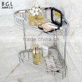 Aluminum Double Layers Corner Basket Accessories for Bathroom thumbnail-2