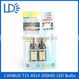 Wholesale New Desigh Free Canbus 12v T15 4014 Car Led 30 Smd Auto Bulb Led Tail Light thumbnail-6