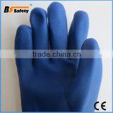BSSAFETY Oil Resistant Blue Pvc Sand Polish Gloves From Gaomi Factory thumbnail-5