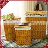 S&D Poly Storage Artificial Rattan Laundry Basket Rectangular Rattan Weaving Storage Basket thumbnail-2