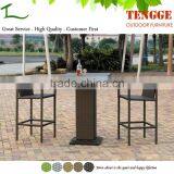 3 Pieces Rattan Furniture High Chair and High Table Outdoor Furniture thumbnail-1